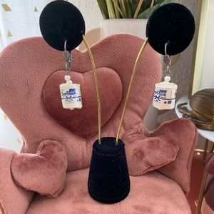 Tiny toilet paper roll dangle earrings miniature handmade jewelry OOAK